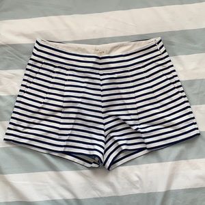 J.Crew Factory White & Navy Blue Stripe Shorts